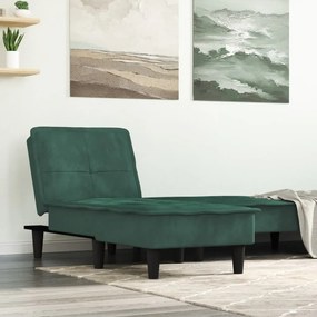 352846 vidaXL Кушетка, тъмнозелена, кадифе