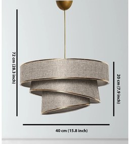 Бежово и златисто висящо осветително тяло с текстилен абажур ø 40 cm Couper – Opviq lights