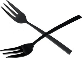 Черни десертни вилички в комплект 2 бр. от неръждаема стомана Black – Orion