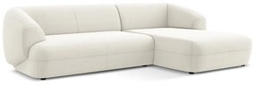 Бял кадифен ъглов диван (десен ъгъл) Moana – Makamii