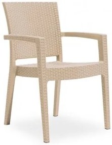 Novussi - Стол с подлакътник "PARIS RATTAN"  капучино (R006)