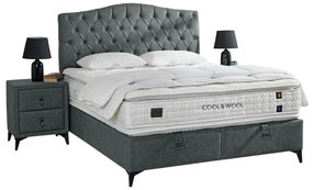 Тапицирана спалня с матрак COOL WOOL 180 x 200 - сив 12