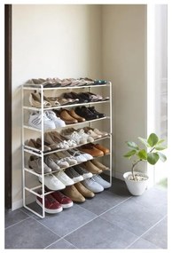 Бял регулируем рафт за обувки с 3 нива Maebashi - YAMAZAKI