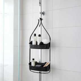 Матово черно висящ пластмасов рафт за баня Vesper – douceur d'intérieur