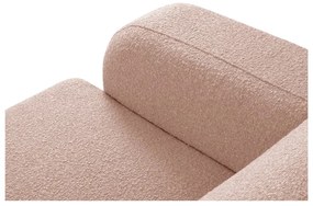 Розов ъглов диван от плат букле (десен ъгъл) Molino - Micadoni Home