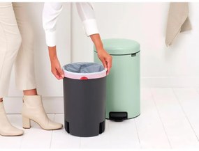 Кош за боклук с педал Brabantia NewIcon 1008847, 20 л, Плавно затваряне, Противоплъзгаща основа, Светлозелен