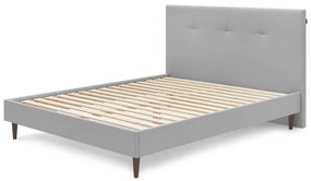 Светлосиво тапицирано двойно легло с решетка 160x200 cm Tory - Bobochic Paris