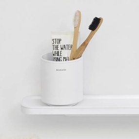 Стойка за четки за зъби Brabantia MindSet 1005685, Лесно почистване, Широк отвор, Минерално покритие, Бял