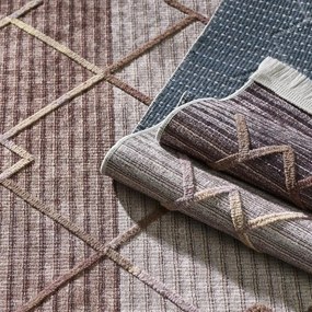 Кафяв килим с шарки в скандинавски стил Ширина: 80 см | Дължина: 150 см