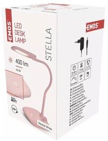 Светлорозова настолна LED лампа с възможност за димиране (височина 55 cm) Stella - EMOS