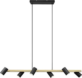 Trio - Полилей на кабел MARLEY 6xGU10/35W/230V черно/златно