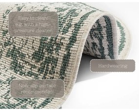 Зелен и кремав килим за открито, ø 200 cm Borbon - NORTHRUGS