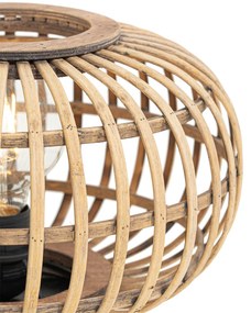 Ориенталска настолна лампа черна с бамбук - Amira