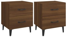 817296 vidaXL Нощни шкафчета, 2 бр, Кафяв дъб, 40x35x47,5 см