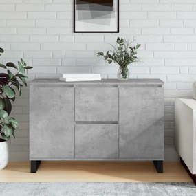 827216 vidaXL Сайдборд, бетонно сив, 101,5x35x70 см, инженерно дърво