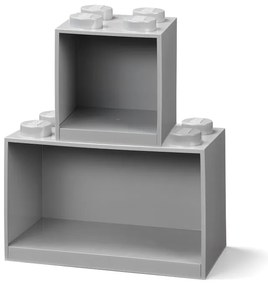 Комплект от 2 детски сиви стенни рафта Brick - LEGO®