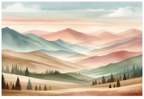 Фототапет – Пастелни планини в акварел