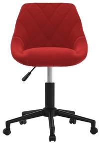 3089038 vidaXL Въртящ се трапезен стол, виненочервен, кадифе