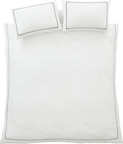 Бяло двойно 3 части спално бельо от памук перкал 200x200 cm Contrast Trim – Bianca