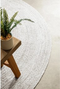 Бял двустранен/ръчно изработен ютен кръгъл килим ø 140 cm Braided – Hanse Home