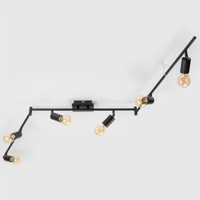 LED точково осветително тяло 6xE27/6,5W/230V черно