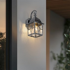 Романтичен външен стенен фенер антично сребро - London