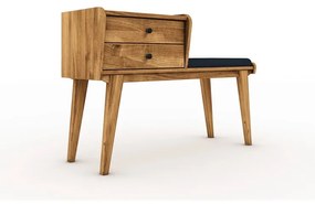 Пейка с чекмеджета от дъбова дървесина със синя седалка Retro - The Beds