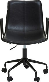 Черен офис стол от имитация на кожа Branson – Premier Housewares