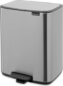 Кош за боклук Brabantia Bo Pedal 1010143, 12 л, Леко затваряне, Противоплъзгаща основа, Устойчив на пръстови отпечатъци, Инокс/Мат