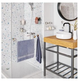 Ъглов самоносещ метален рафт за баня в сребристо Bestlock Bath - Compactor