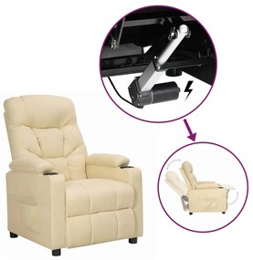 3093466 vidaXL Изправящ стол, кремав, текстил