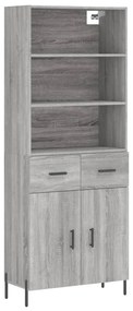 3200527 vidaXL Висок шкаф, сив сонома, 69,5x34x180 см, инженерно дърво
