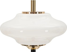 Бяла/черна настолна лампа със стъклен абажур (височина 46 cm) Vintage – Mauro Ferretti