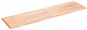 363990 vidaXL Плот за маса светлокафяв 220x60x(2-4) см обработен масивен дъб