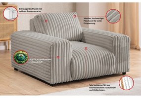 Светлосиво кресло от рипсено кадифе Justin – Ropez