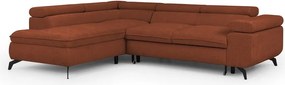 Теракотен шенилов ъглов диван (ляв ъгъл L форма) Marbeya – Ropez
