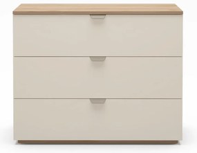 Кремаво-естествен скрин от декор от дъб 100x80x40 cm Dennis – Marckeric