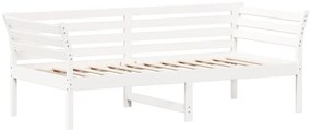 842883 vidaXL Дневно легло без матрак бяло 75x190 cm масивна дървесина бор