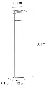 Модерен външен стълб антрацит 60 см с LED IP54 - Zane