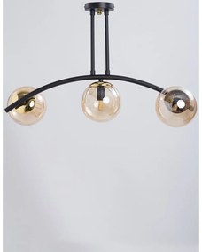 Жълто-черна лампа за таван със стъклен абажур ø 15 cm Yay - Squid Lighting