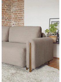 Светлокафяв сгъваем/с място за съхранение диван от рипсено кадифе 244 cm Arcadova – ELTAP