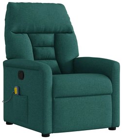 4015558 vidaXL Масажен наклоняем стол, тъмнозелен, текстил