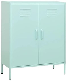 336167 vidaXL Шкаф за съхранение, мента, 80х35х101,5 см, стомана