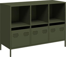851368 vidaXL Бюфет, маслиненозелен 101,5x39x73,5 см студеновалцувана стомана
