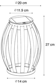 Външни настолна лампа Черна 3-степенна димираща слънчева и презареждаща - Sheldon