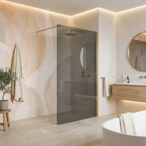 Параван за душ Rea Flexi Grey / Brush Gold 90