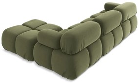 Светлозелен кадифен модулен ъглов диван Lokua – Makamii