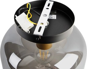 Дизайнерски таванна лампа черна & злато с опушено стъкло - Zuzanna