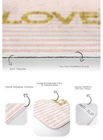 Розови кадифени постелки за баня в комплект от 2 бр. 60x100 cm Love – Mila Home