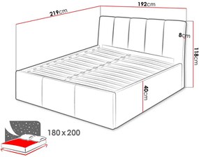 Тапицирано легло Sensi-Сиво-180 x 200